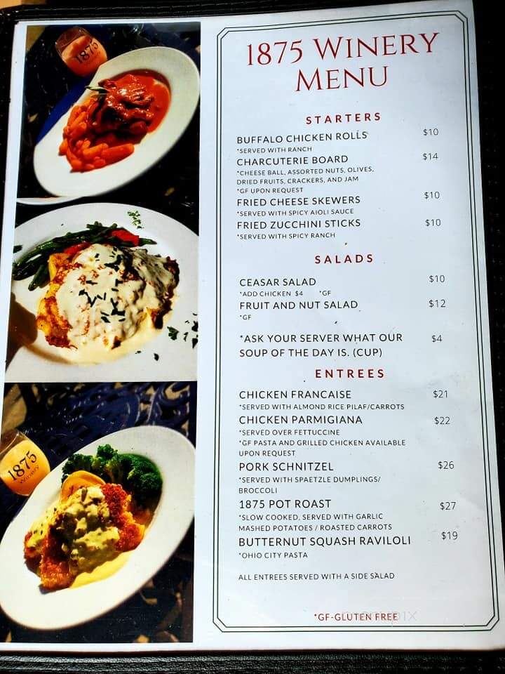 1875 Winery - Hartville, OH menu_pic