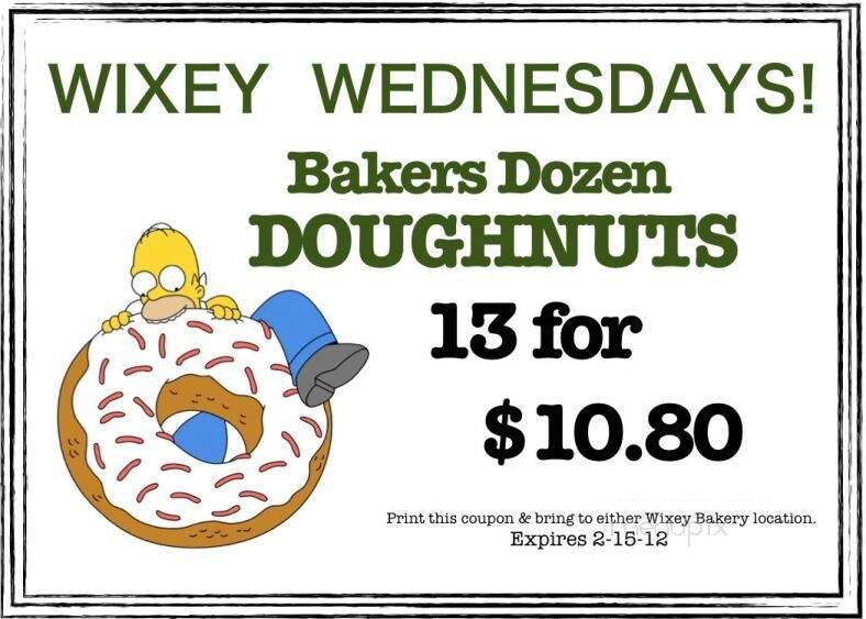 Wixey Bakery - Toledo, OH menu_pic