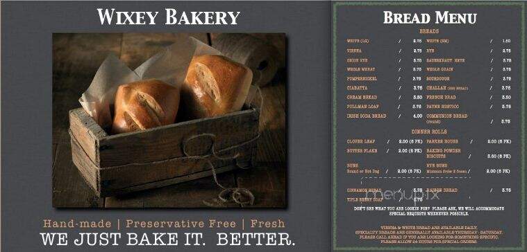 Wixey Bakery - Toledo, OH menu_pic