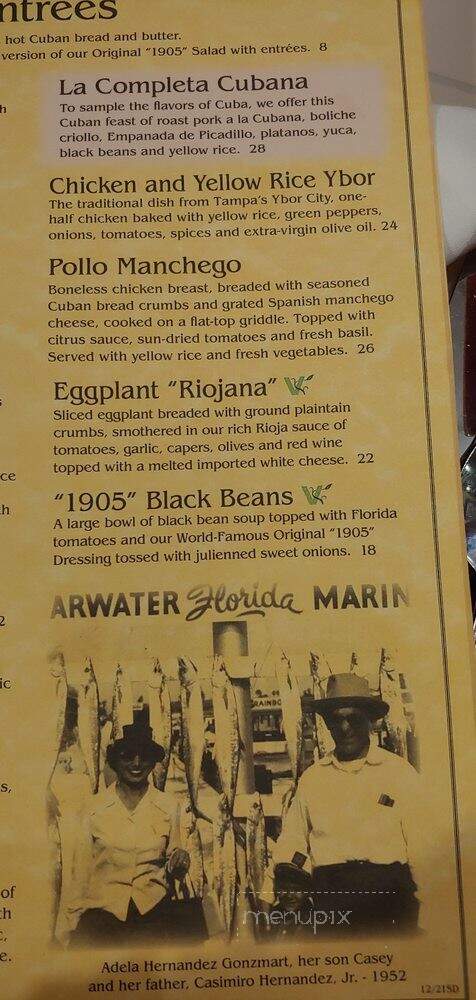 Columbia Restaurant - St Augustine, FL menu_pic
