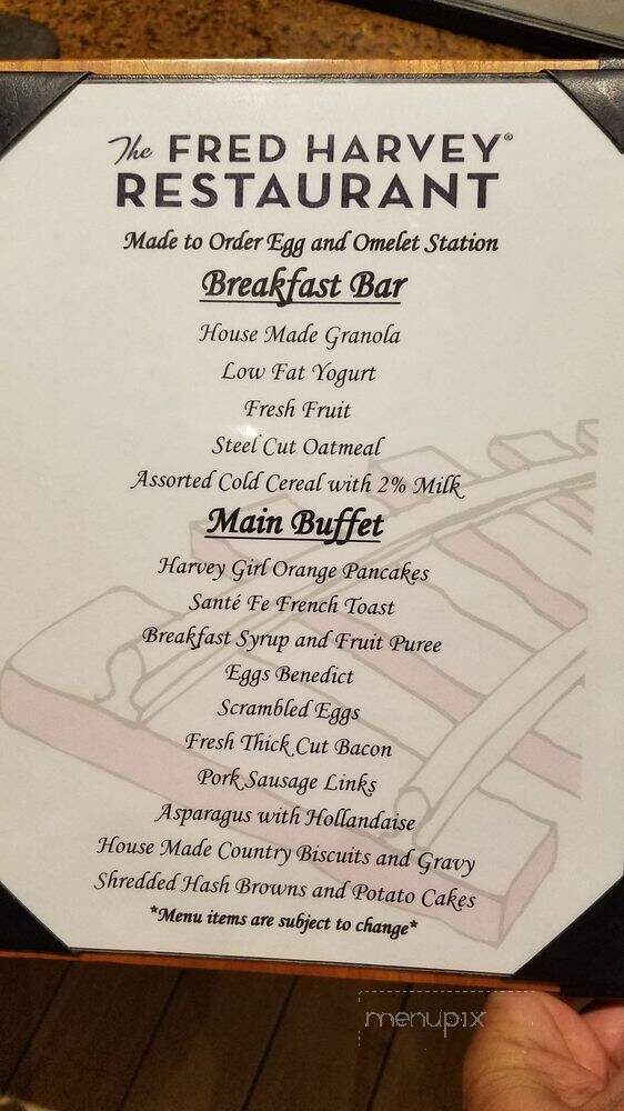 The Fred Harvey Restaurant - Williams, AZ menu_pic