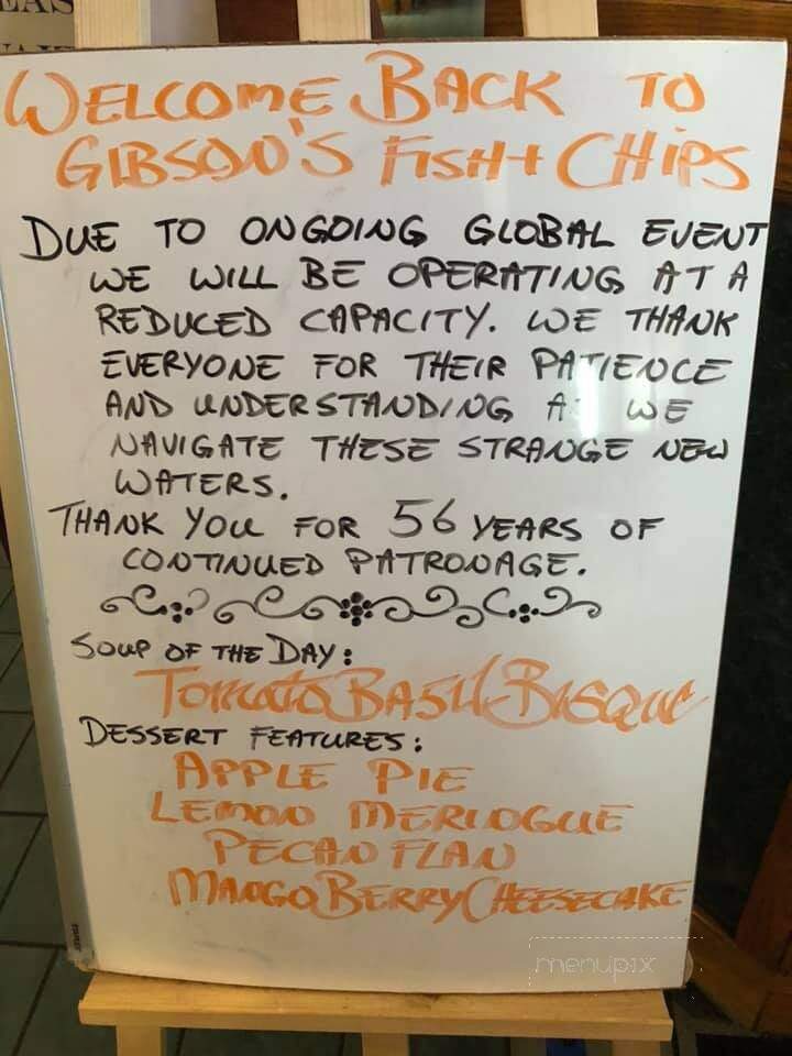 Gibson's Fish & Chips - Saskatoon, SK menu_pic