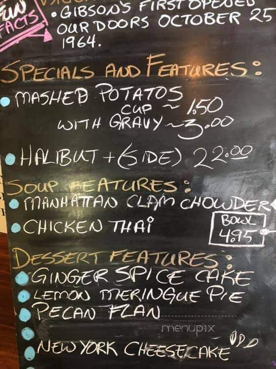 Gibson's Fish & Chips - Saskatoon, SK menu_pic
