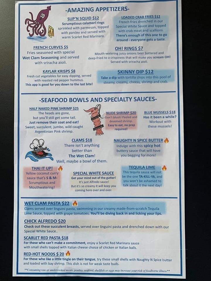 The Wet Clam - Lake Havasu City, AZ menu_pic