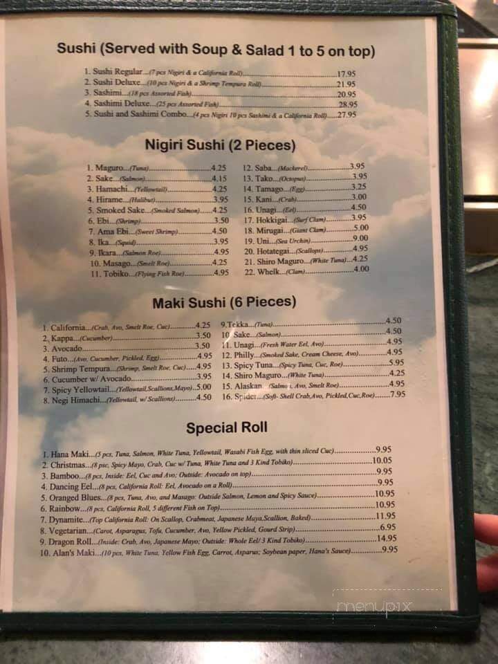 Hana Sushi - Hayes, VA menu_pic