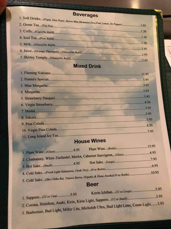 Hana Sushi - Hayes, VA menu_pic