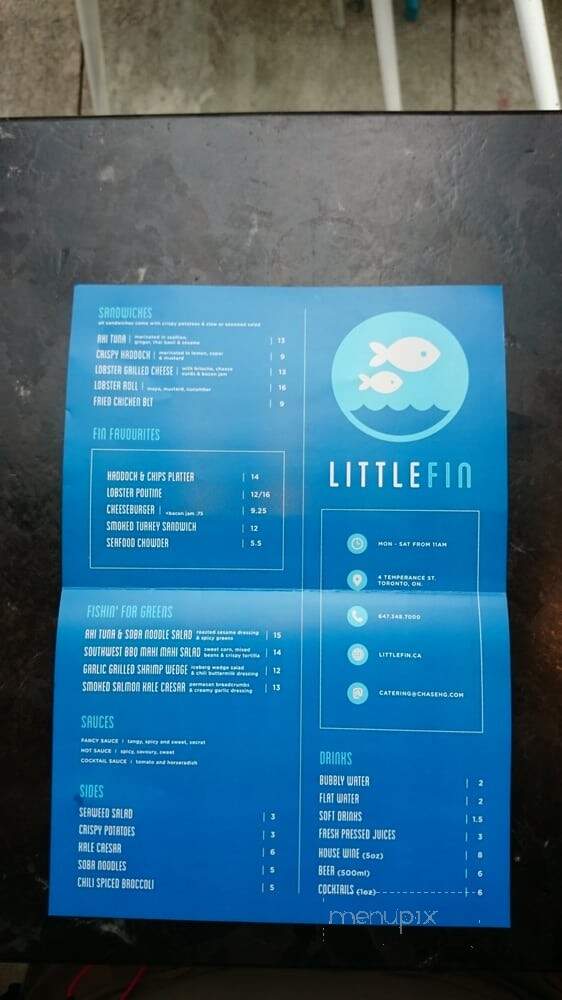 Little Fin - Toronto, ON menu_pic
