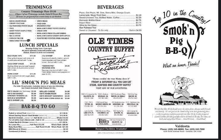 Smok'n Pig - Valdosta, GA menu_pic