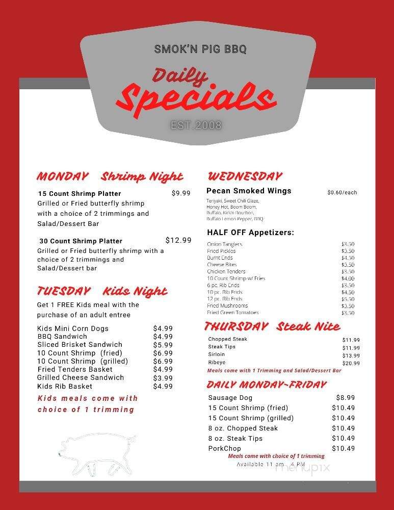 Smok'n Pig - Valdosta, GA menu_pic