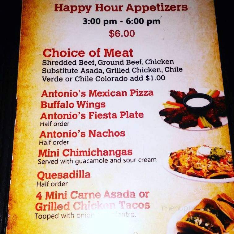 Antonio's Mexican Restaurant - Fresno, CA menu_pic