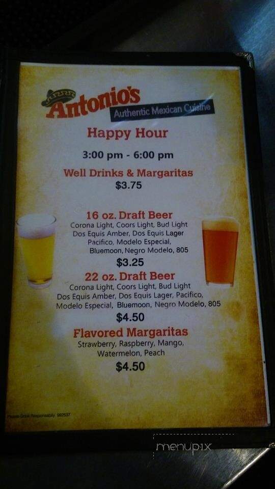Antonio's Mexican Restaurant - Fresno, CA menu_pic