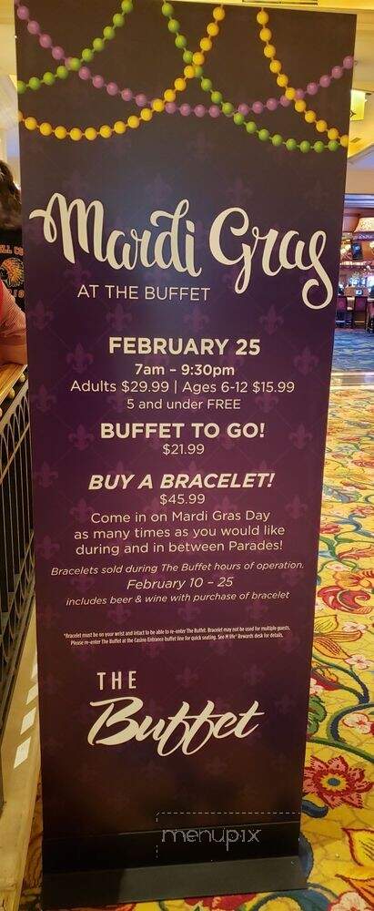 Buffet at Beau Rivage - Biloxi, MS menu_pic