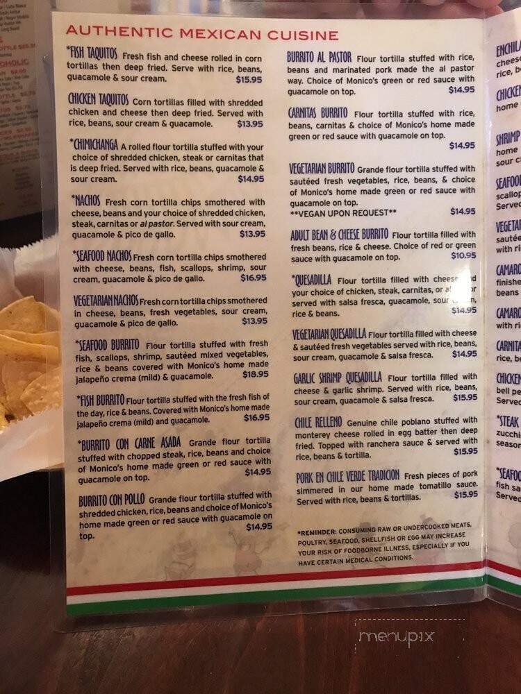 Monicos Taqueria - Kapaa, HI menu_pic