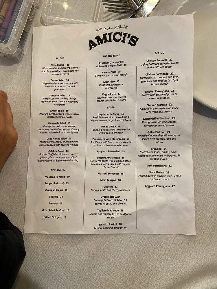 Amici's Pizzeria Restaurant - Maywood, NJ menu_pic