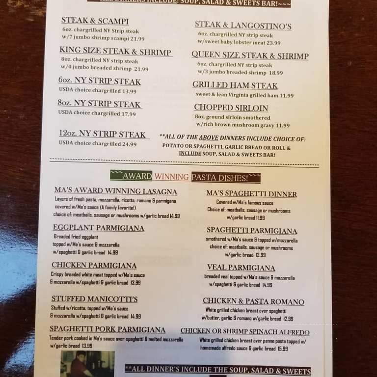 Togi's Family Restaurant - Bradford, PA menu_pic