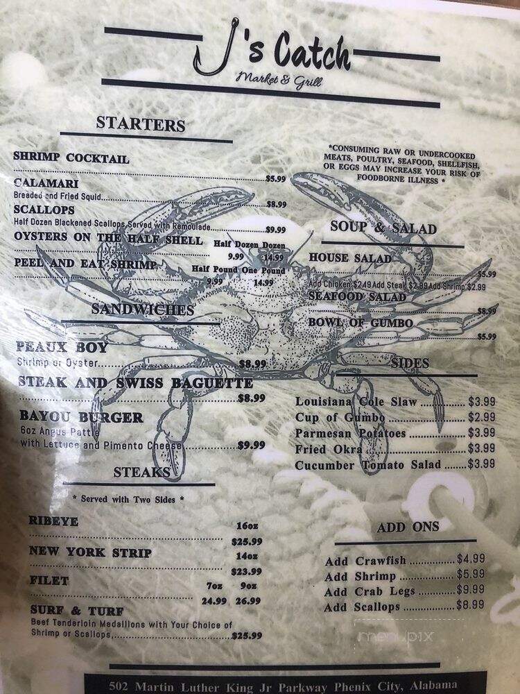 J's Catch Market & Grill - Phenix City, AL menu_pic