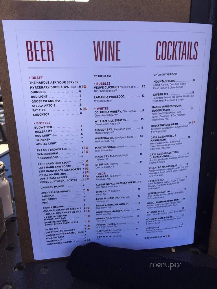 Tavern on the Square - Vail, CO menu_pic
