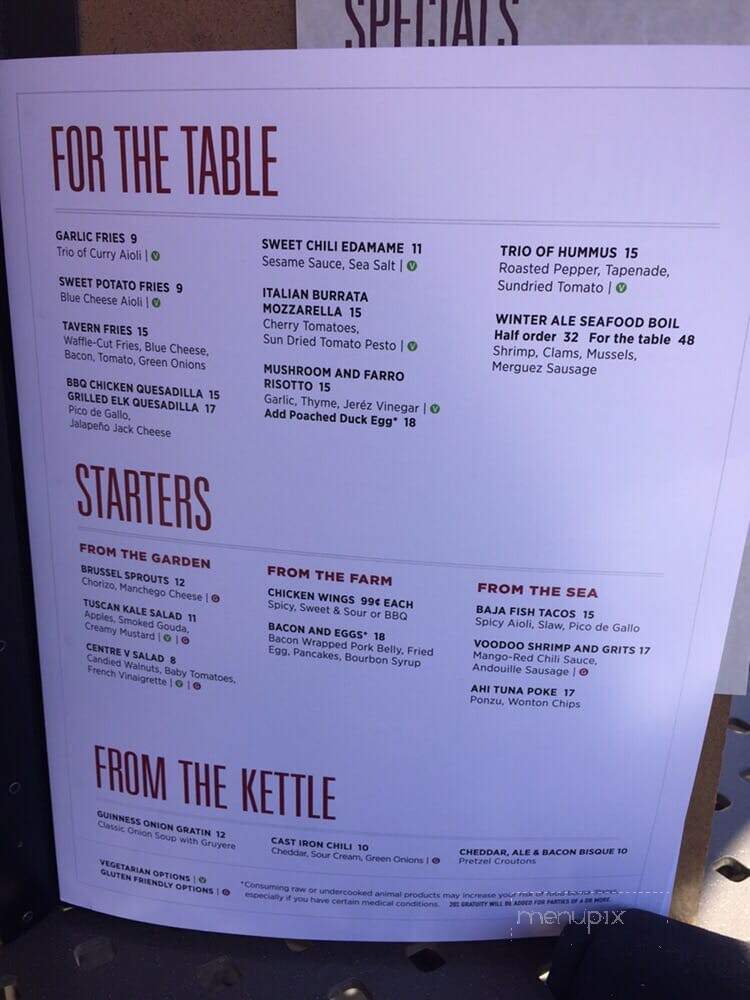 Tavern on the Square - Vail, CO menu_pic