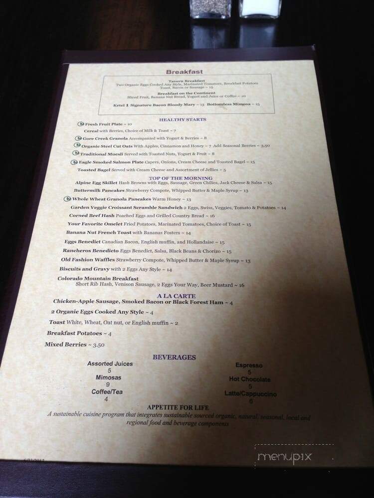 Tavern on the Square - Vail, CO menu_pic