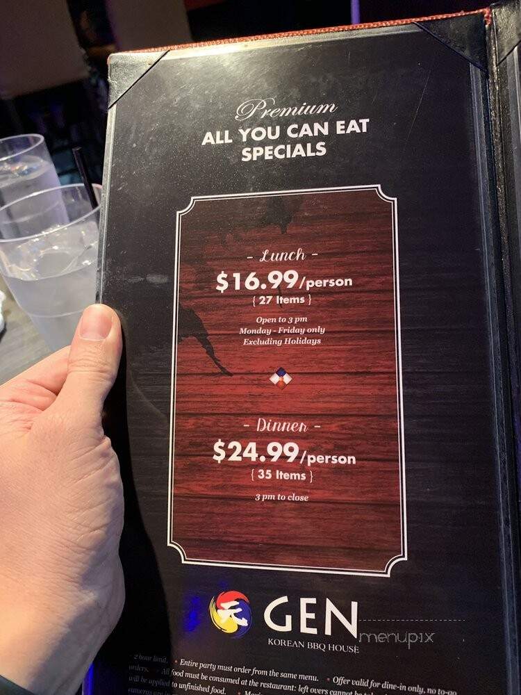 Gen Korean BBQ House - Carrollton, TX menu_pic