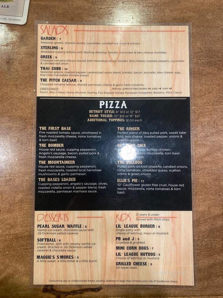 The Pitch - Dunbar, WV menu_pic