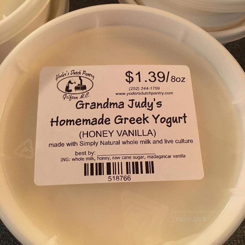 Yoder's Dutch Pantry - Grifton, NC menu_pic