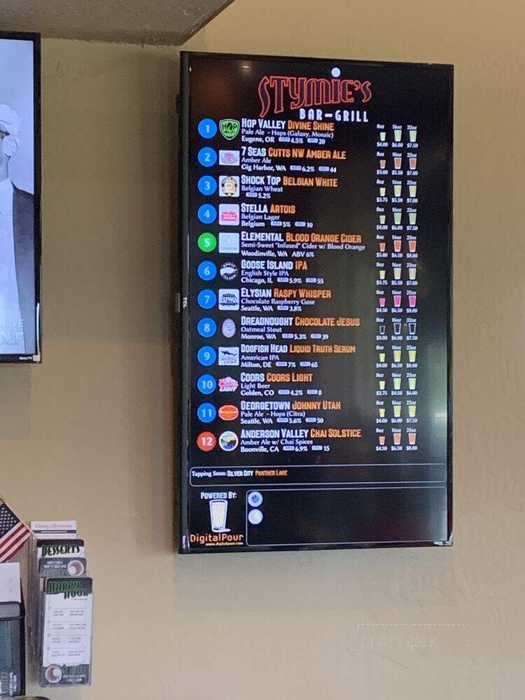 Stymie's Bar & Grill - Sequim, WA menu_pic