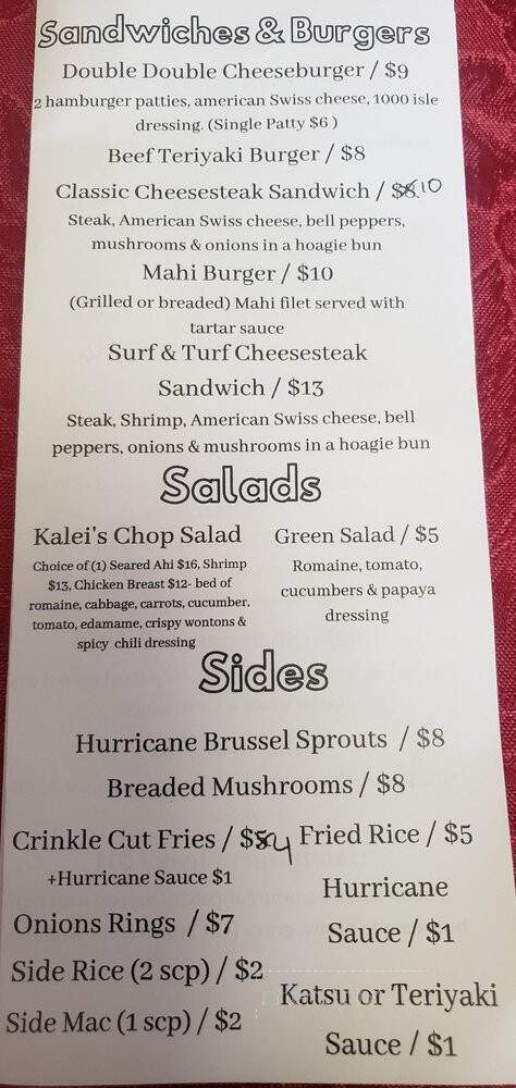 Kaleis Lunchbox - Pukalani, HI menu_pic