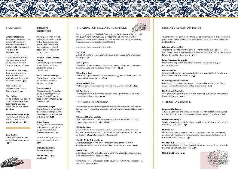 Briarpatch - Owensboro, KY menu_pic