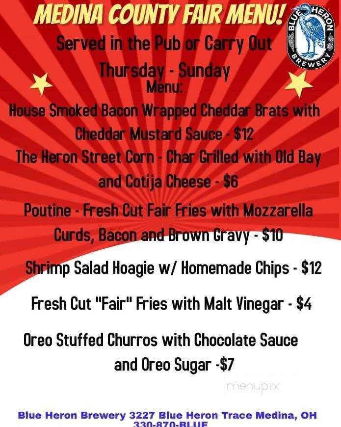 Blue Heron Brewery & Event Center - Medina, OH menu_pic
