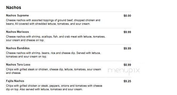 Toro Loco - Jackson, OH menu_pic
