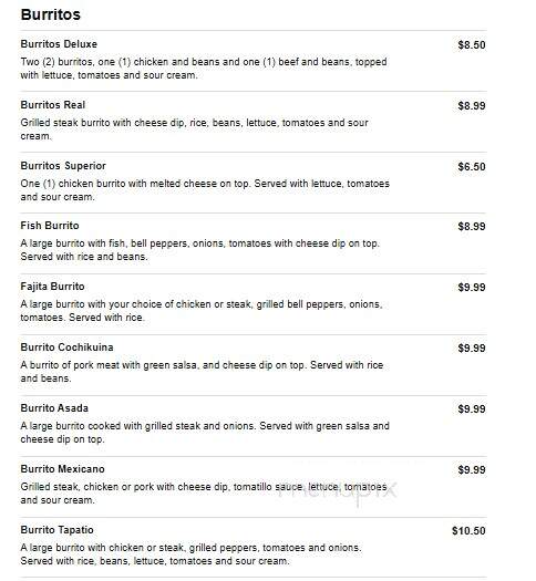 Toro Loco - Jackson, OH menu_pic