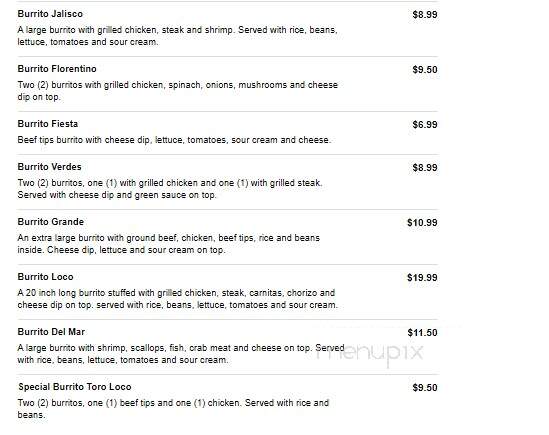 Toro Loco - Jackson, OH menu_pic