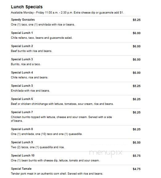 Toro Loco - Jackson, OH menu_pic
