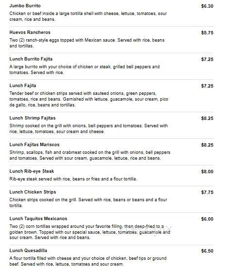 Toro Loco - Jackson, OH menu_pic