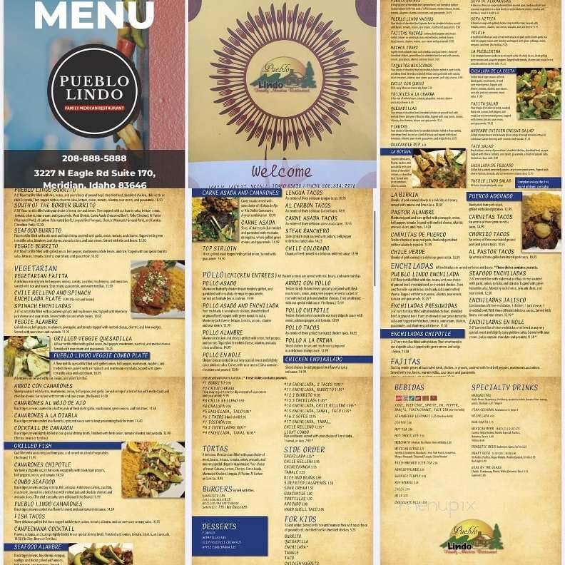 Pueblo Lindo - McCall, ID menu_pic
