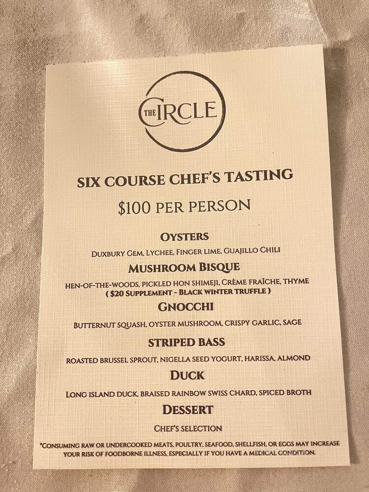 The Circle - Fredon Township, NJ menu_pic