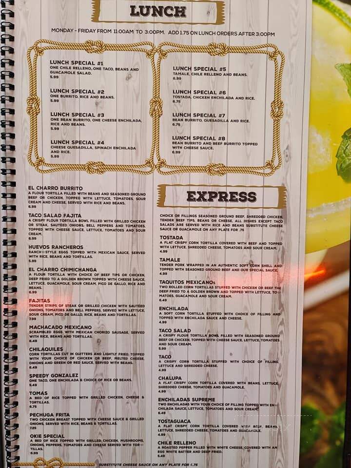 El Charro - Muskogee, OK menu_pic