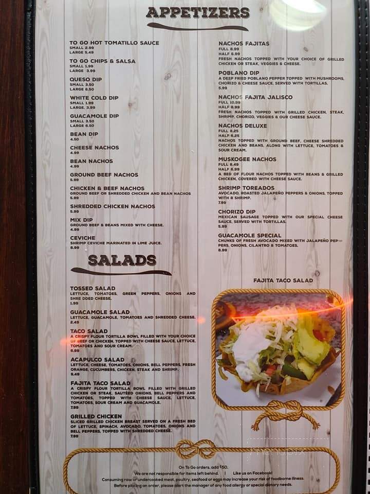 El Charro - Muskogee, OK menu_pic