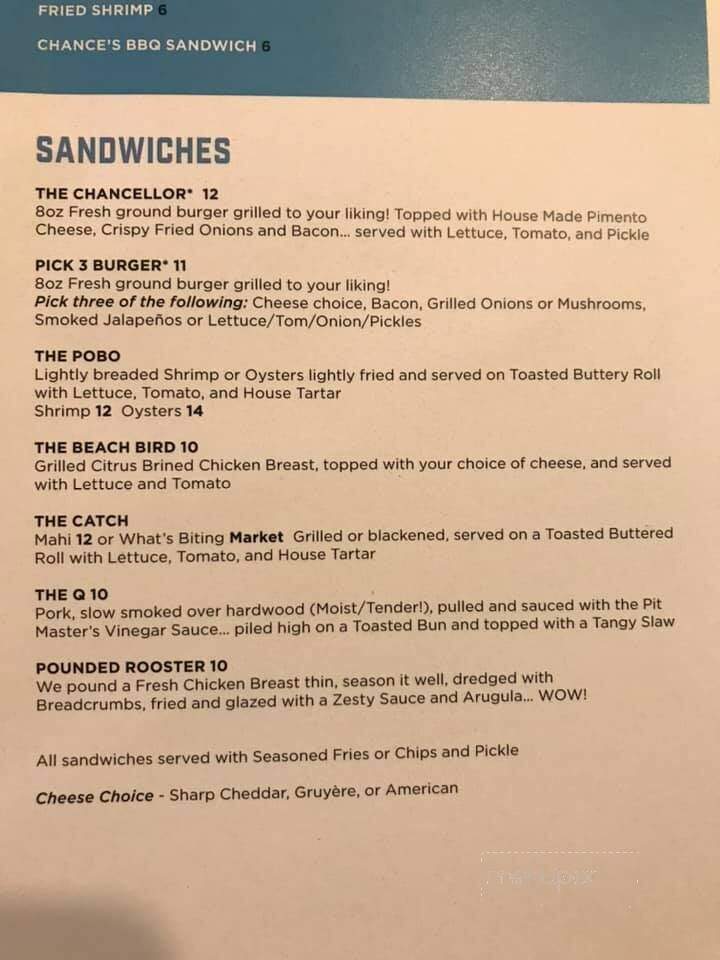 Chance's Steak and Sea - Shallotte, NC menu_pic