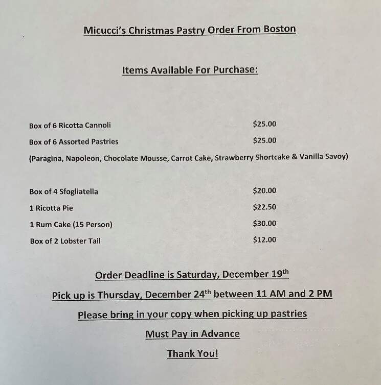 Micucci Grocery Store - Portland, ME menu_pic