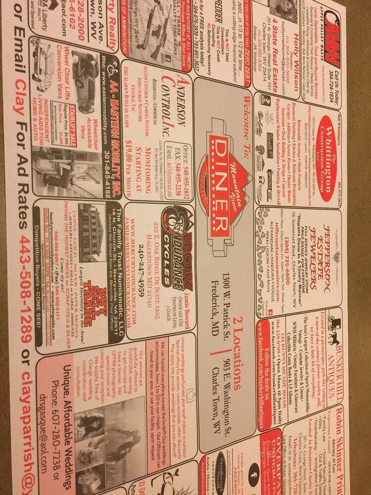 Mountain View Diner - Charles Town, WV menu_pic