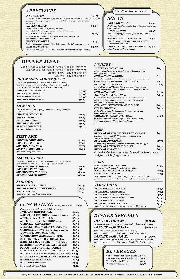 Que Viet Village House - Brooklyn Center, MN menu_pic