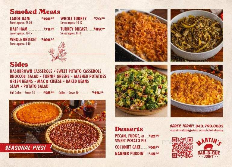 Martin's Bar-B-Que Joint - Charleston, SC menu_pic