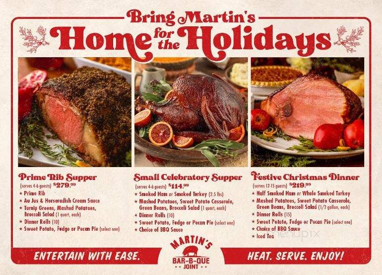 Martin's Bar-B-Que Joint - Charleston, SC menu_pic