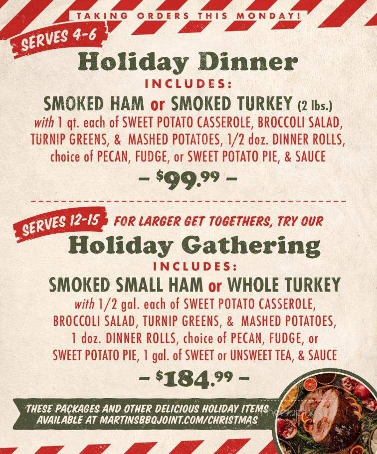 Martin's Bar-B-Que Joint - Charleston, SC menu_pic