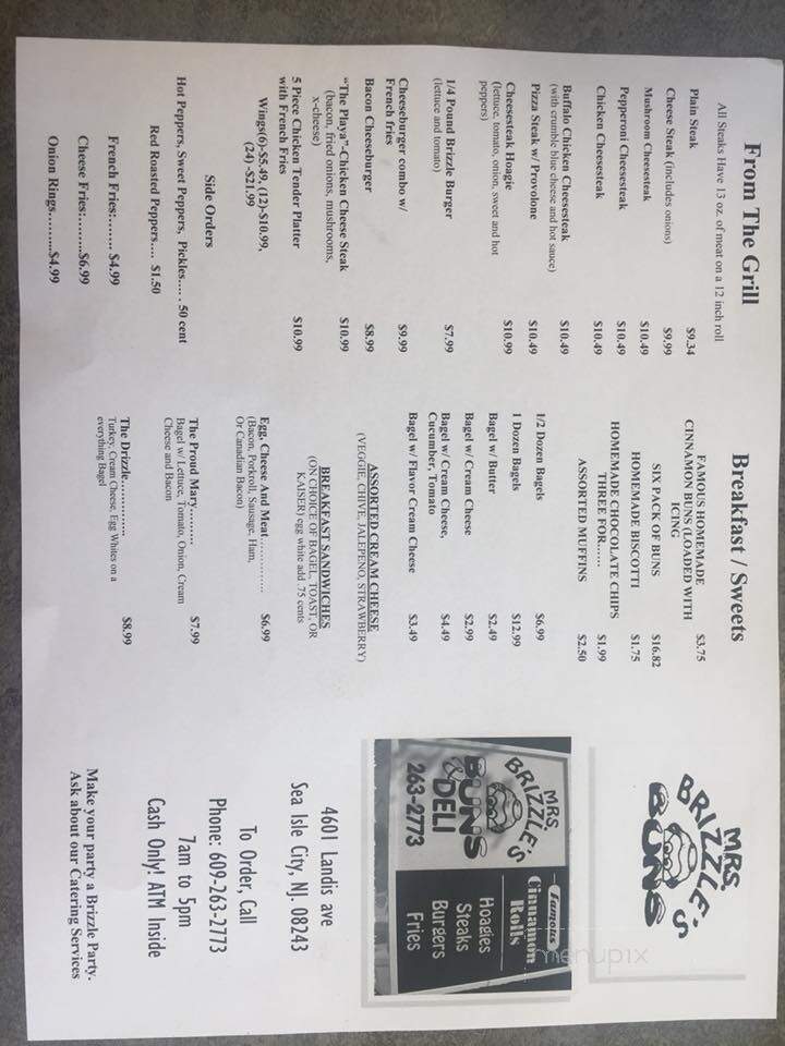 Mrs Brizzle's Buns - Sea Isle City, NJ menu_pic