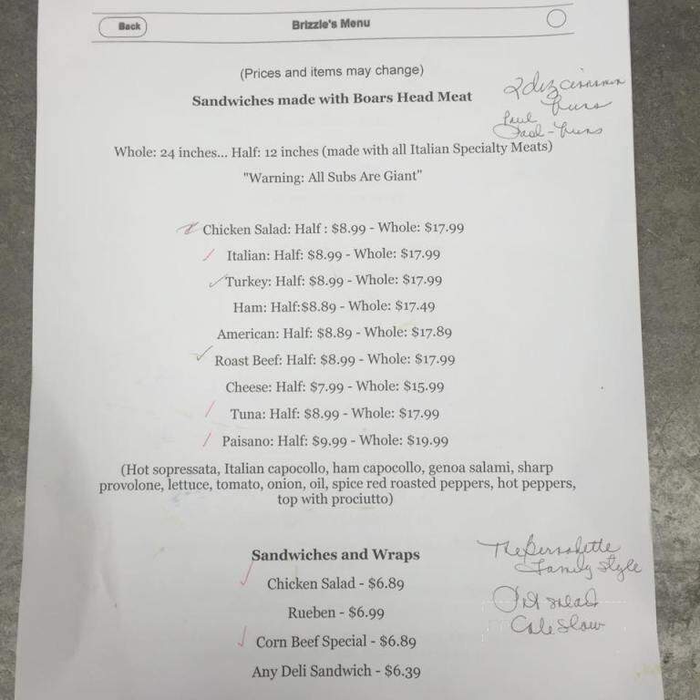 Mrs Brizzle's Buns - Sea Isle City, NJ menu_pic