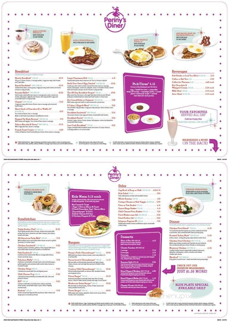 Penny's Diner - North Platte, NE menu_pic