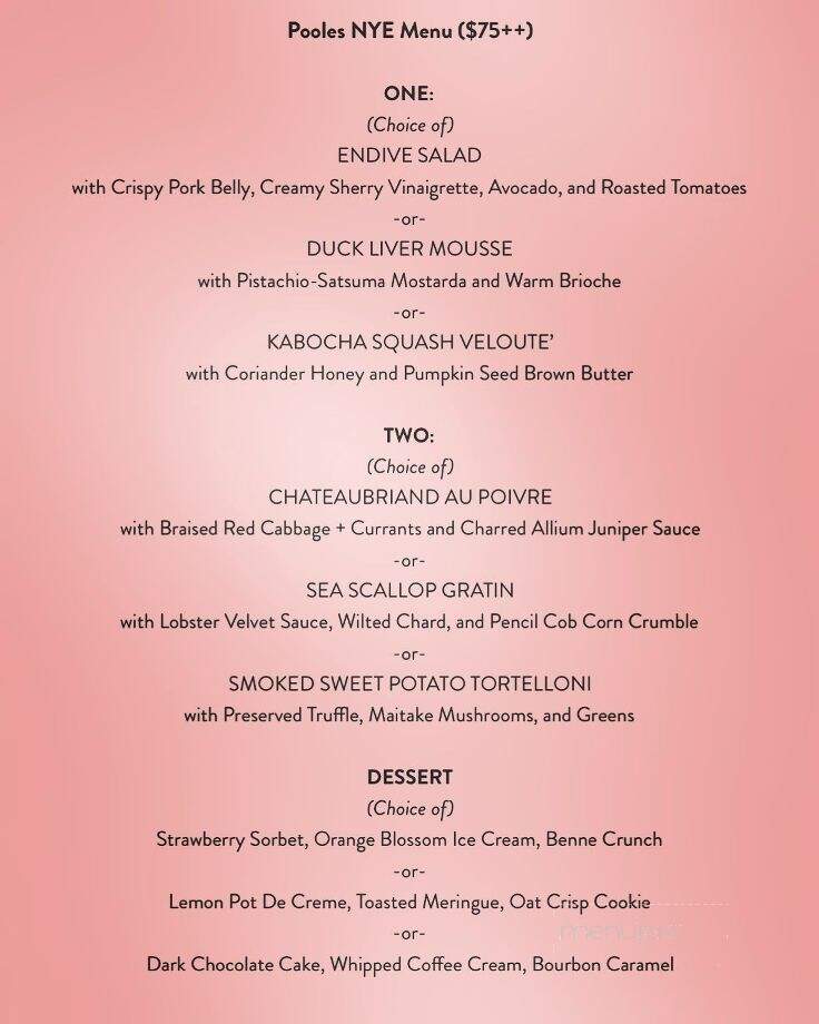 Poole's Diner - Raleigh, NC menu_pic